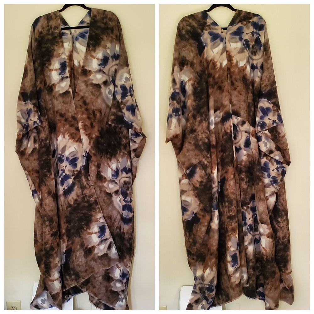 Tie Dye Maxi Kimono Wrap